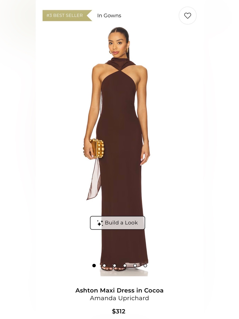 Amanda Uprichard Ashton Maxi Dress in Cocoa